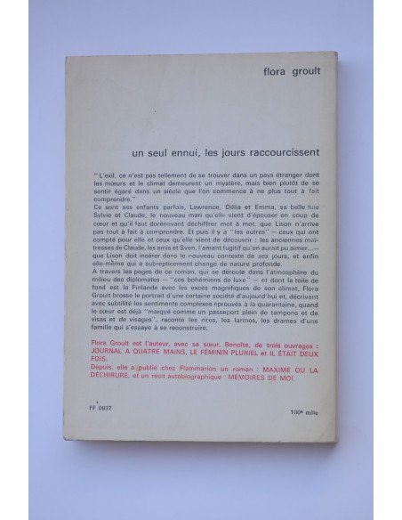 Un seul ennui, les jours raccourciseent 