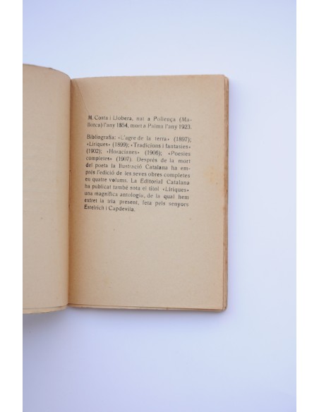 Mn. Miquel Costa i Llovera. Antología Lírica