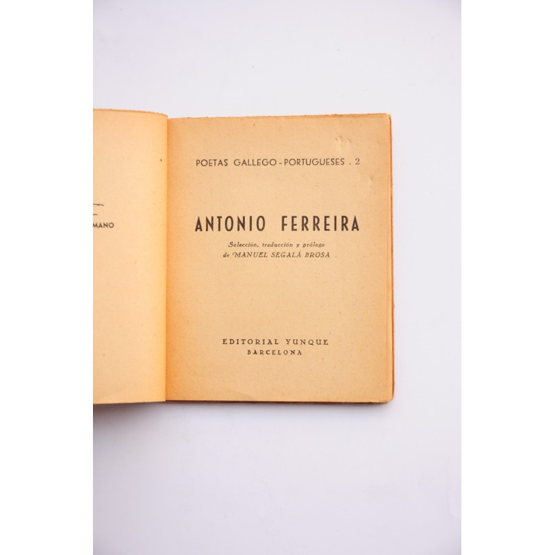 Antonio Ferreira. Poesía