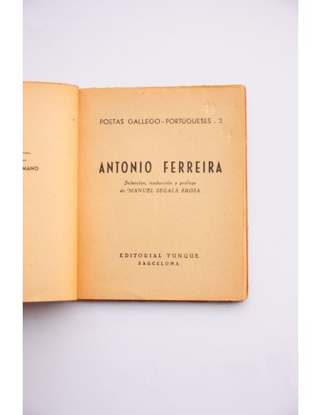 Antonio Ferreira. Poesía