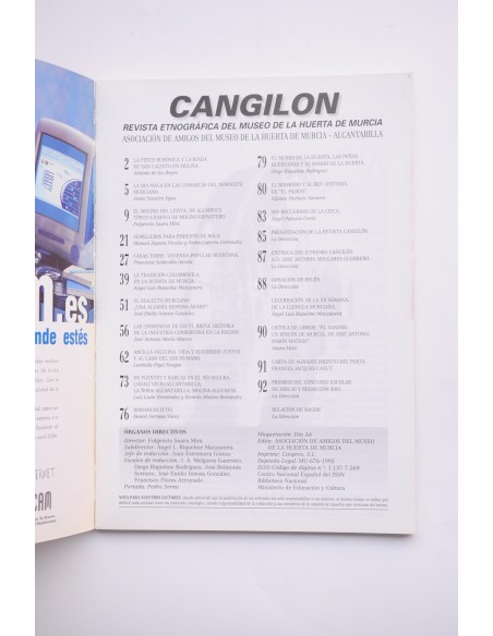 Cangilón : revista etnográfica del Museo de la Huerta de Murcia. nº 21, 2000