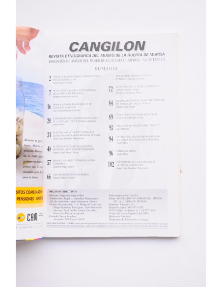 Cangilón : revista etnográfica del Museo de la Huerta de Murcia. nº 23, 2001