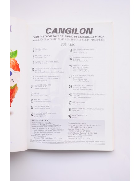 Cangilón : revista etnográfica del Museo de la Huerta de Murcia. nº 22, 2001
