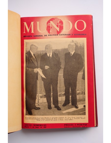 Mundo : revista semanal de política exterior y economía.-- Nº 522 (7 mayo de 1950), Nº 358 (27 de agosto 1950)
