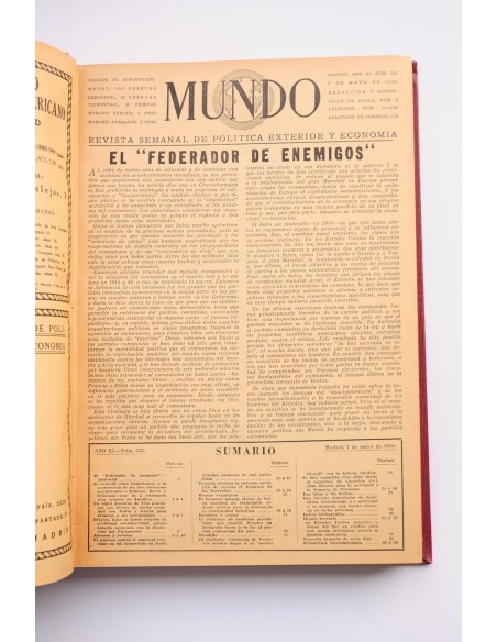 Mundo : revista semanal de política exterior y economía.-- Nº 522 (7 mayo de 1950), Nº 358 (27 de agosto 1950)