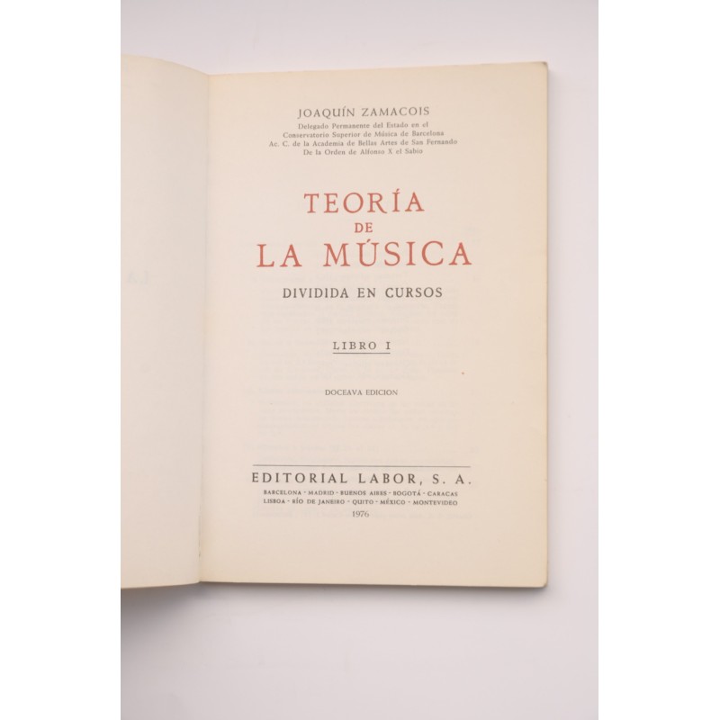 Teoría de la música. Libro I