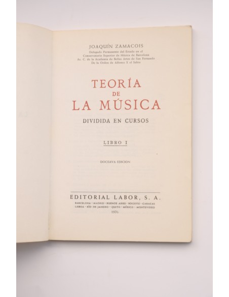 Teoría de la música. Libro I