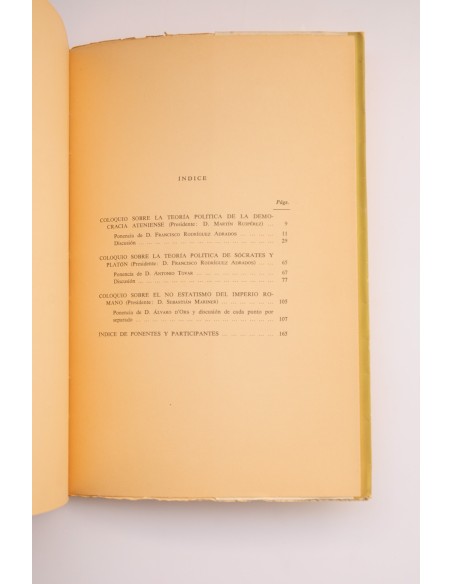 Coloquios sobre teoría política de la Antigüedad Clásica. Madrid, 1963