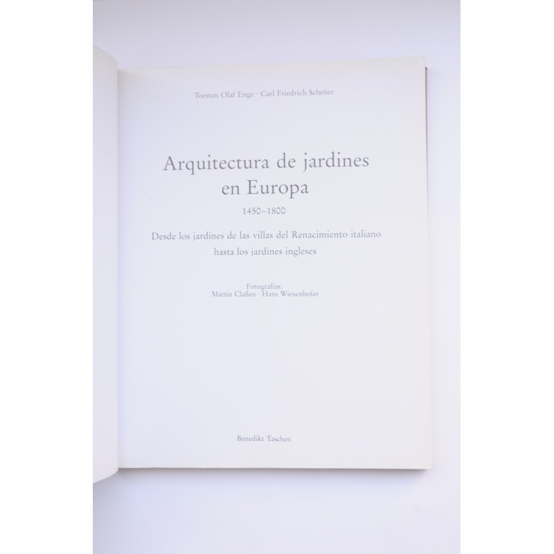  Arquitectura de jardines en Europa. 1450 - 1800