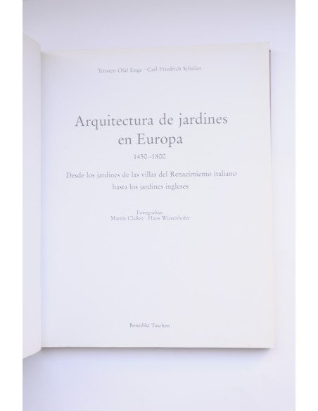  Arquitectura de jardines en Europa. 1450 - 1800