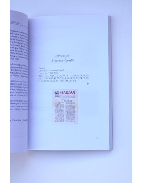 30 años de poesía peruana en revistas (1971 - 2000). Catálogo