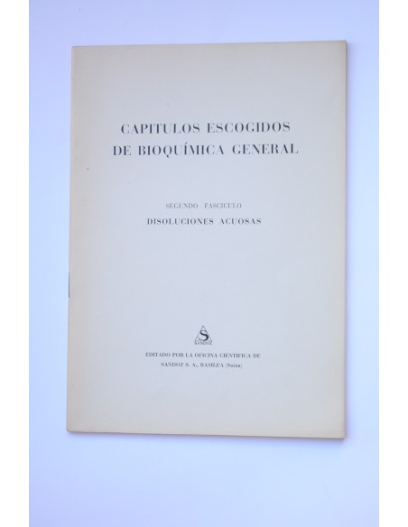 Capítulos escogidos de bioquímica general. Disoluciones acuosas