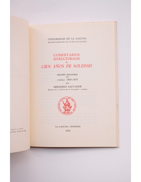 Comentarios estructurales a Cien Años de Soledad