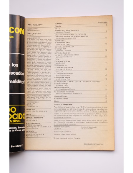Mundo desconocido. Revista internacional. Nº 59 (mayo 1981)