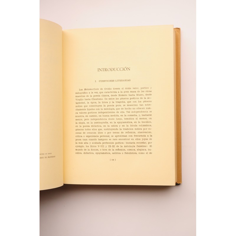 Metamorfosis. Vol. I. Libros del I al V