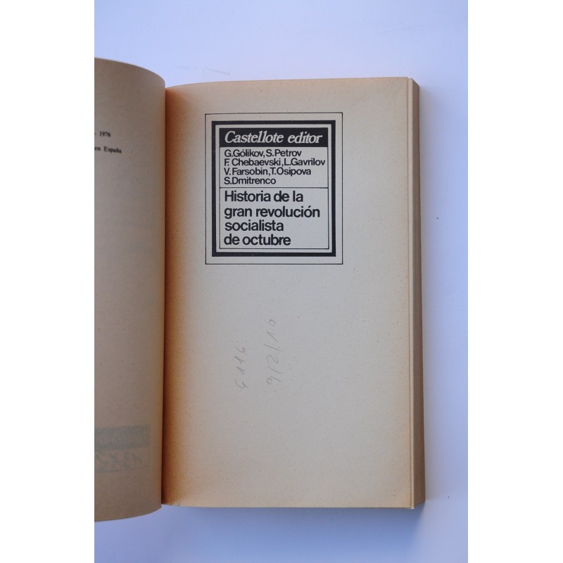 Historia de la gran revolución socialista de...