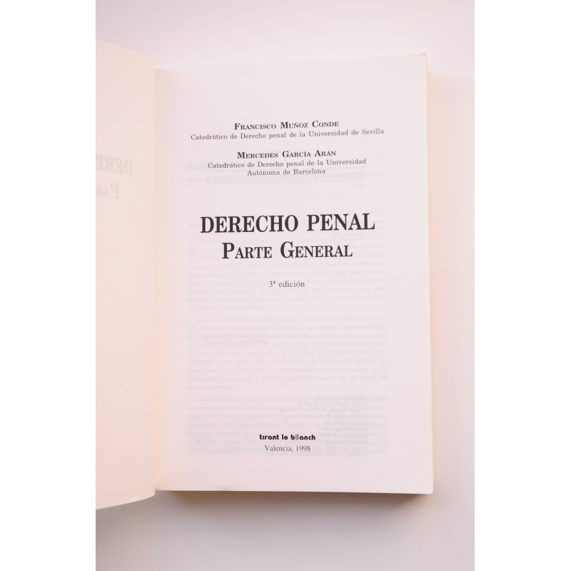 Derecho penal. Parte general