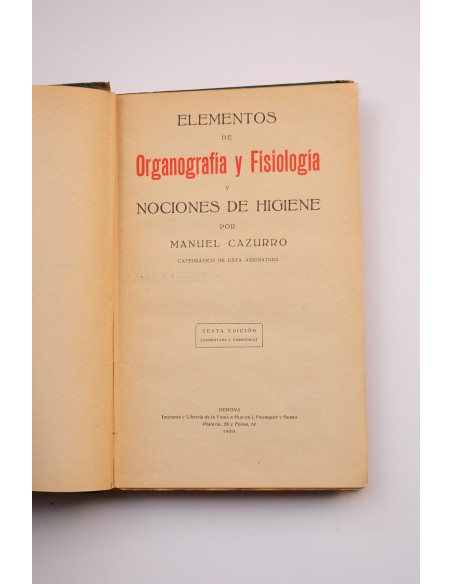 Elementos de organografía y fisiología y nociones de higiene