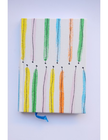 Libreta Artesana. Rayas verticales multicolor