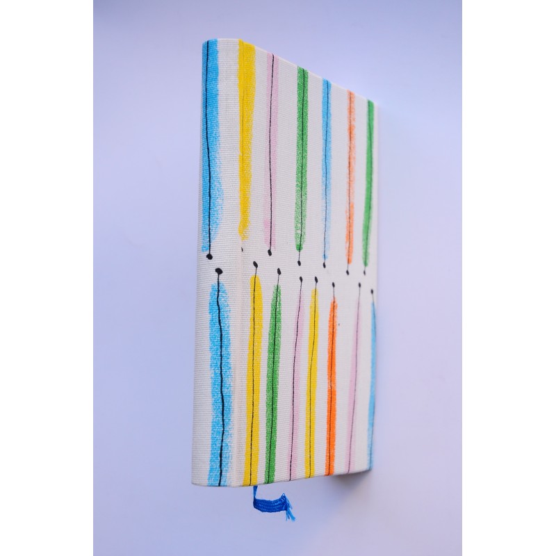 Libreta Artesana. Rayas verticales multicolor