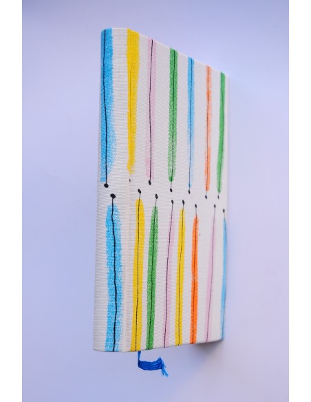 Libreta Artesana. Rayas verticales multicolor