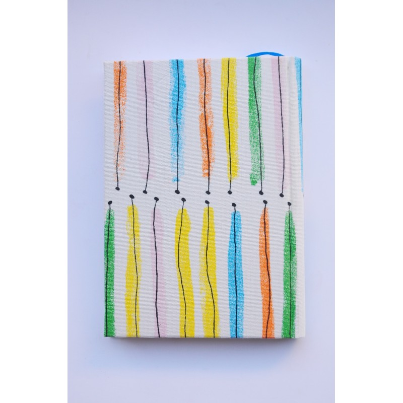 Libreta Artesana. Rayas verticales multicolor