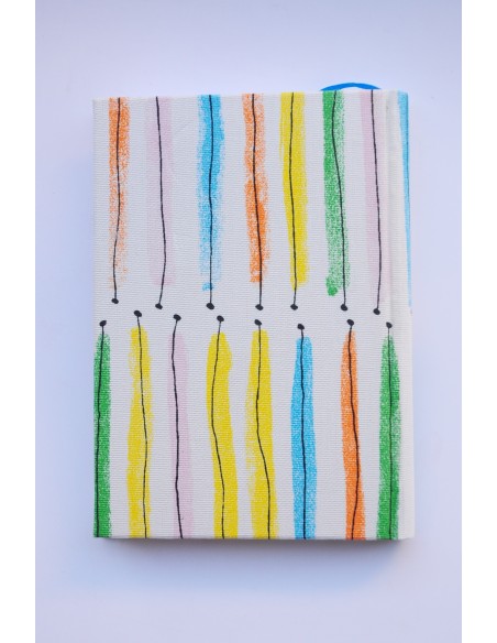 Libreta Artesana. Rayas verticales multicolor