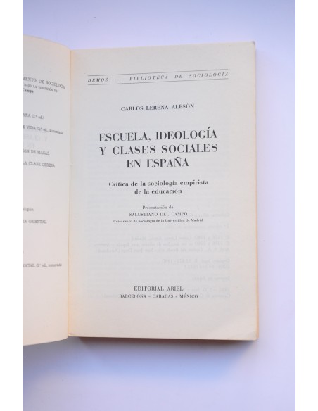 Escuela, ideología y clases sociales en España