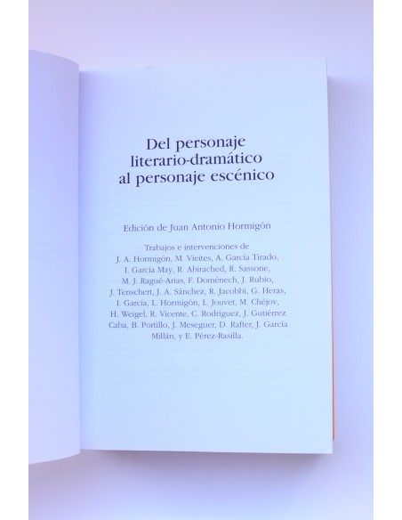 Del personaje literario-dramático al personaje escénico