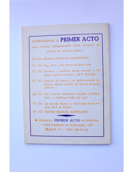 Primer Acto : revista del teatro. Nº 136, 1971