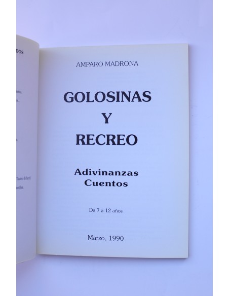 Golosinas y Recreo. Adivinanzas, cuentos