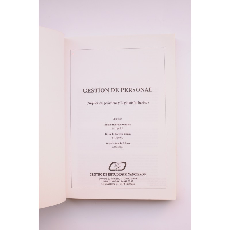 Gestión de personal : supuestos prácticos y...