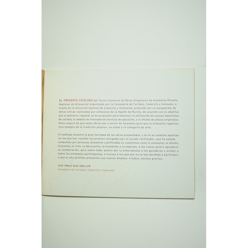 3 concurso. Obras singulares de artesanía....