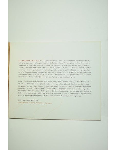 3 concurso. Obras singulares de artesanía. Región de Murcia