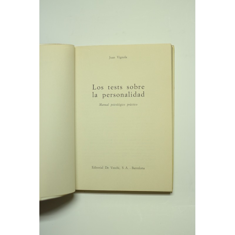 Los test sobre la personalidad. Manual...