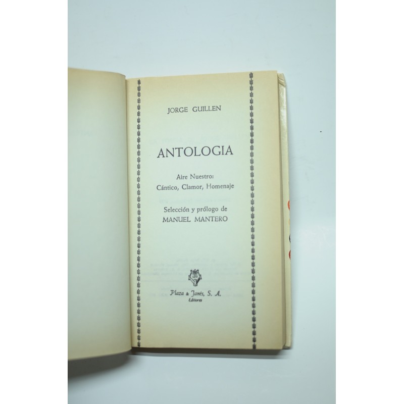 Jorge Guillén. Antología