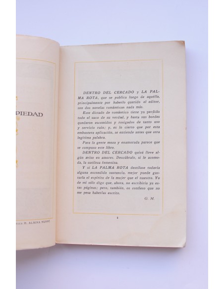 Dentro del cercado,  La palma rota