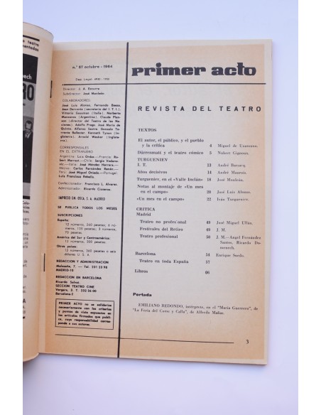 Primer Acto : revista del teatro. Nº 57, 1964