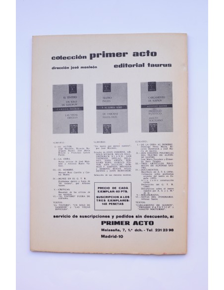 Primer Acto : revista del teatro. Nº 57, 1964