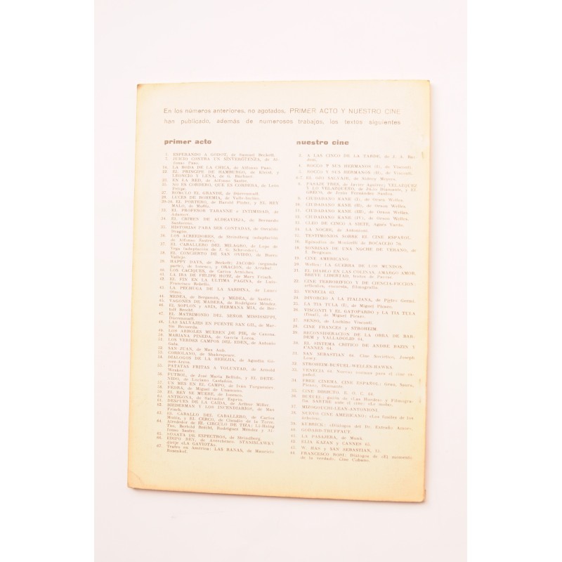 Primer Acto : revista del teatro. Nº 68, 1965