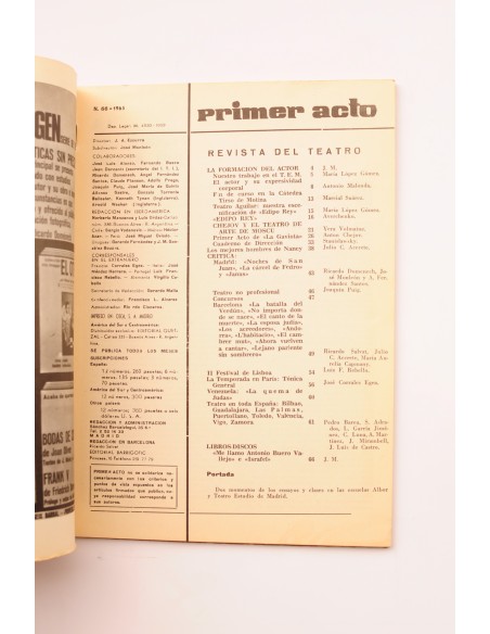 Primer Acto : revista del teatro. Nº 66, 1965