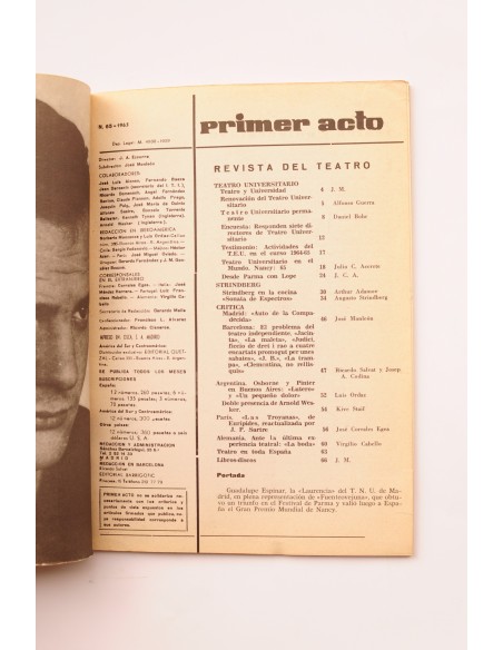 Primer Acto : revista del teatro. Nº 65, 1965