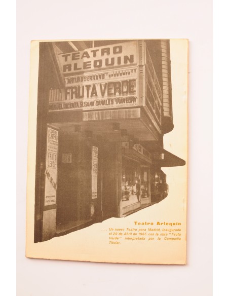 Primer Acto : revista del teatro. Nº 65, 1965