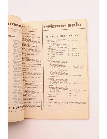 Primer Acto : revista del teatro. Nº 63, 1965