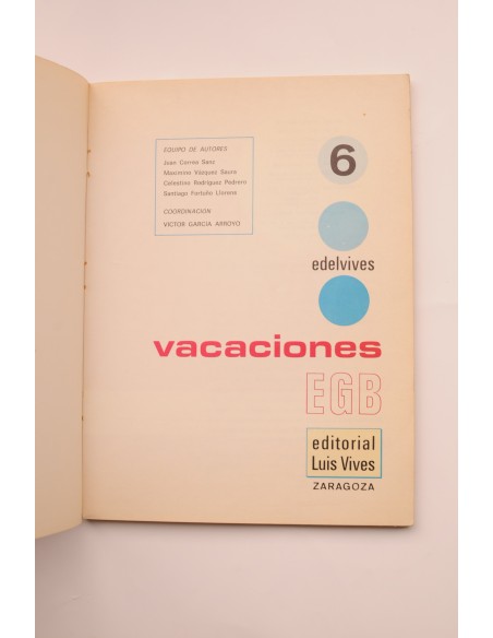 Vacaciones EGB 6º Curso