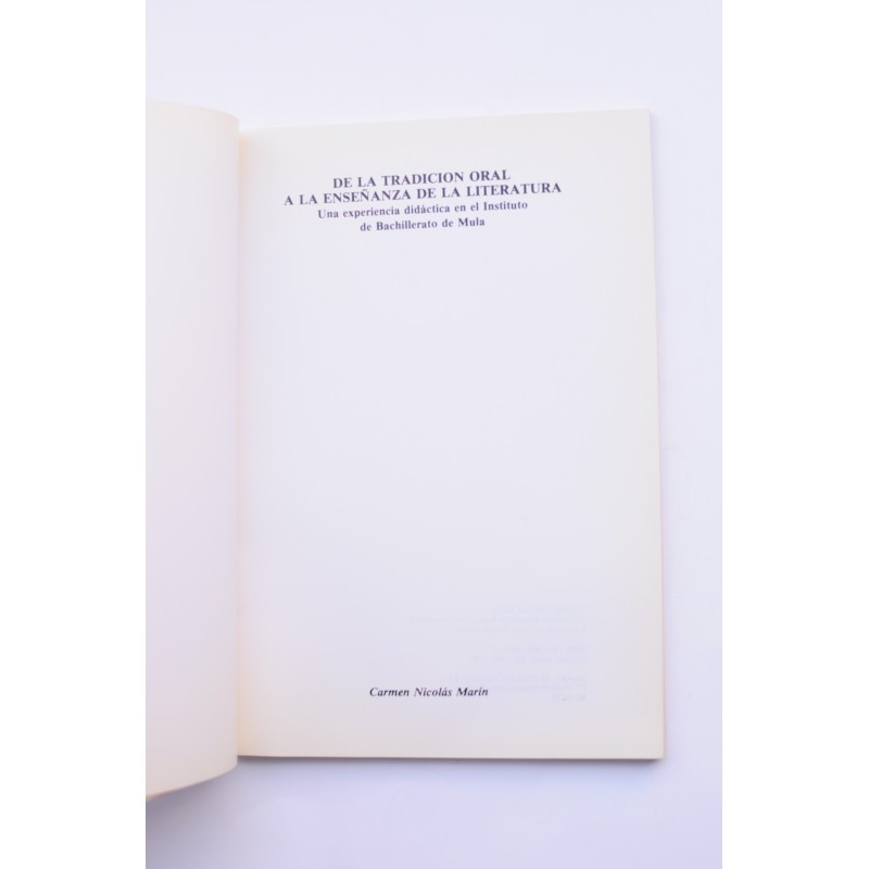 De la tradición oral a la enseñanza de la...
