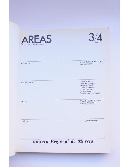 Areas : revista de ciencias sociales. Nº 3 / 4 (1983)
