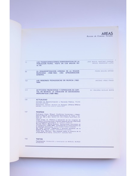 Areas : revista de ciencias sociales. Nº 3 / 4 (1983)