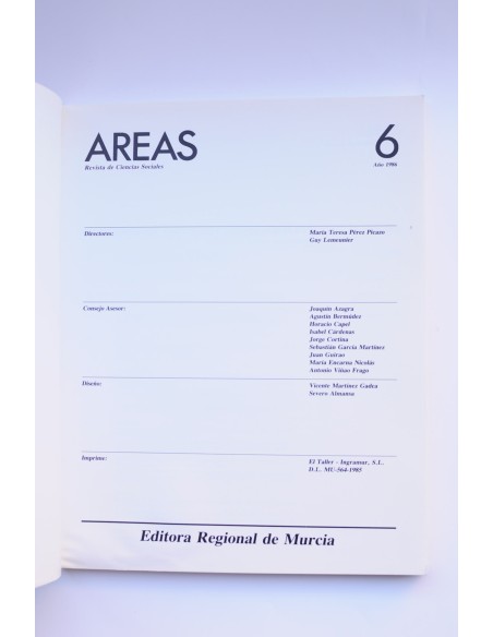 Areas : revista de ciencias sociales. Nº 6 (1986)