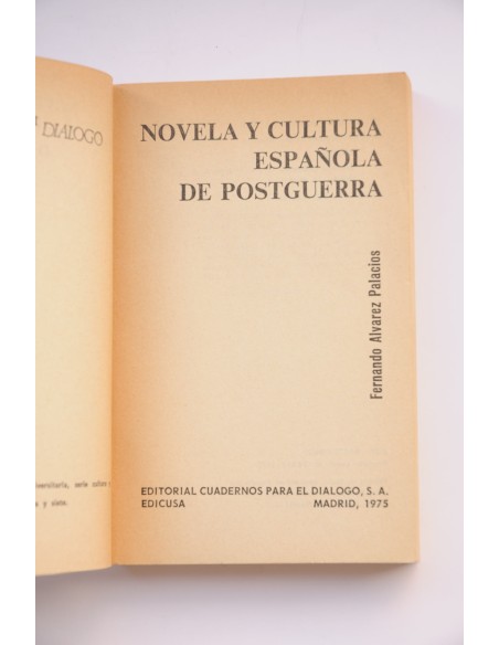Novela y cultura española de postguerra